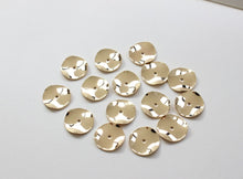 Load image into Gallery viewer, 10pcs Round Spacer Beads, 10mm, 12mm, 14K Gold/Silver Plated, Dainty Earring Making Beads, Jewelry Finding GZ158