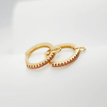 Load image into Gallery viewer, Crystal Cubic Ear Hoops, 15x13mm 18K Gold Plated Leverback Earrings, Huggie Hoops Earrings, earring findings for Jewelry Making S1138