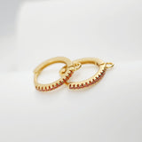 Crystal Cubic Ear Hoops, 15x13mm 18K Gold Plated Leverback Earrings, Huggie Hoops Earrings, earring findings for Jewelry Making S1138