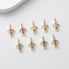 Cargar imagen en el visor de la galería, Colgante de niño, dije de piedra de nacimiento, circonita pavé, dije para mamá e hijo, chapado en oro de 18 quilates, para hacer pulseras y collares, accesorios de joyería S1397