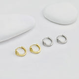 Star Cubic Zirconia Ear Hoops, Round Hoops, 13.7mm, 18K Gold Plated Leverback Earrings, Huggie Hoops Earring D0506