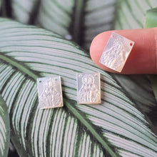Load image into Gallery viewer, Maria White Mother-of-Pearl, MOP Shell Pendant, Engraved Maria White Nacre, Pearl Oyster, Rectangular Shell Jewelry Making Findings RY075