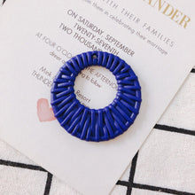 Load image into Gallery viewer, 10PCS Resin Faux Woven Rattan Round Hollow Pendant, 8 Colors You Choose, S925 Silver Ear Stick, Nickel Free, Earring Finding MY009
