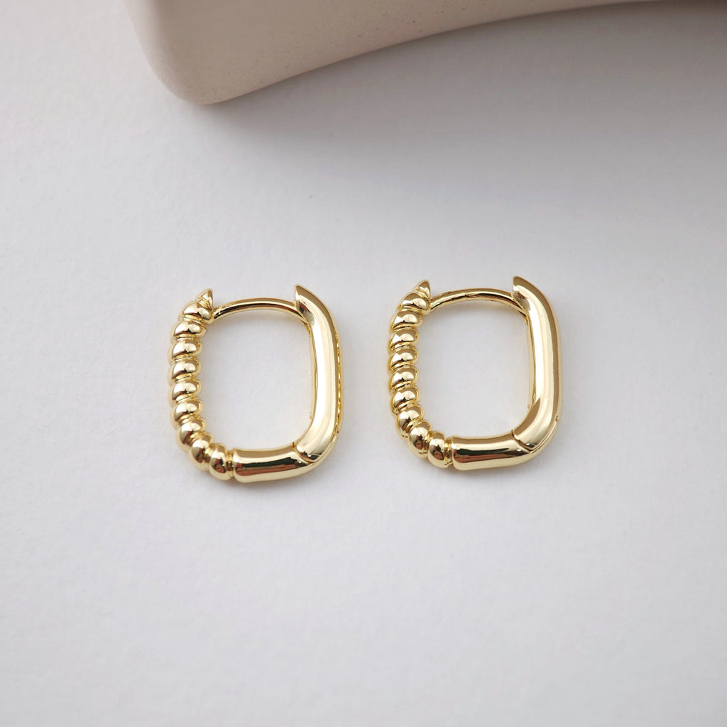 U Shape Earring Hoop, Hammered Huggie Hoops Earring Finding, Ear Hoops, 15.4*13mm, hoop earrings D0116