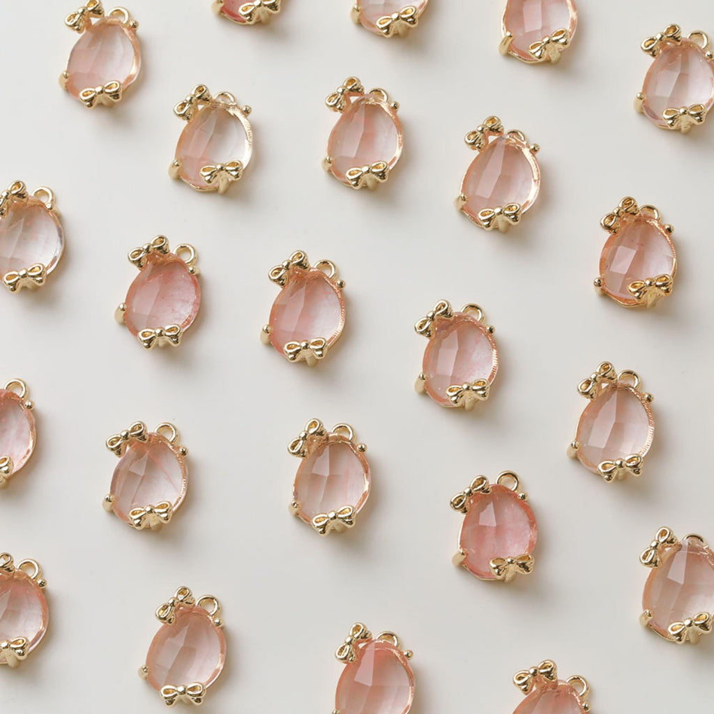 Irregular Shape Crystal Charm, Glass Connector, Glass Pendant, 18K Gold Plated, Jewelry Findings GZ730