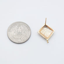Load image into Gallery viewer, 10pcs Gold Square Earring Post With Loop, S925 Silver Ear Pin Nickel Free Earrings, Ear Stud Loop, Hypoallergenic Earring Findings ZX108