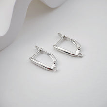 Load image into Gallery viewer, U Shape English lock with loop, Gold/Rhodium Plated Earring hoop, Hypoallergenic &amp; Nickel-Free, DIY Handmade Earring Findings Supplies D0095