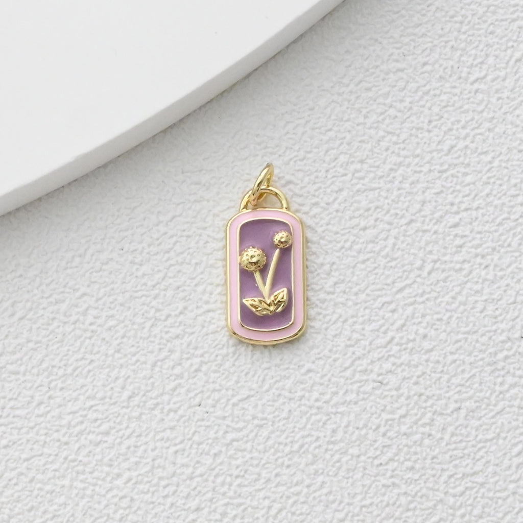 Enamel Card Charms Collections, Evil Eye, Flower Pendant, Owl Pendant , 18K Gold Plated, Necklace Making Charms, Jewelry Findings S1373