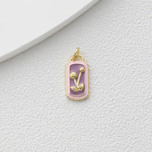 Load image into Gallery viewer, Enamel Card Charms Collections, Evil Eye, Flower Pendant, Owl Pendant , 18K Gold Plated, Necklace Making Charms, Jewelry Findings S1373