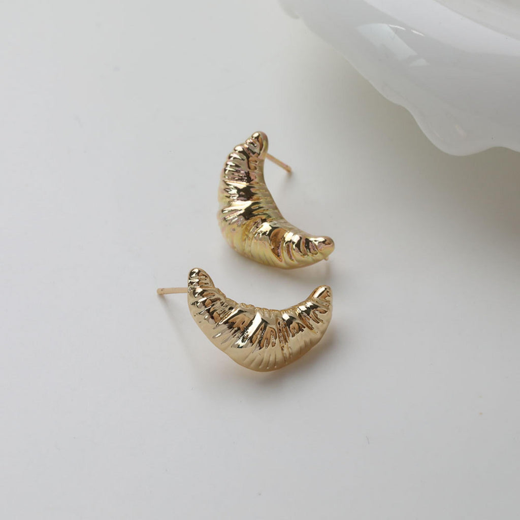 Moon Ear Post, Cow Horn Post, S925 Silver Ear Pin Nickel Free Earrings, Gold Ear Stud, Hypoallergenic Earring Findings GZ731
