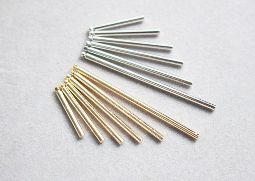10pc Long Bar Pendant, 18K Gold Plated Bar Charm, 2cm,2.5cm,3cm,3.5cm,4cm, 5cm, Earring Making Findings GZ177-ZX7016