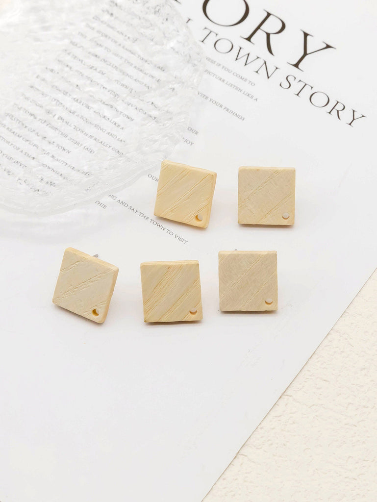 أقراط خشبية مكونة من 4 قطع، أقراط خشبية مربعة للنساء، مصنوعة من خشب الدردار المعاد تدويره، خالية من النيكل، أقراط هندسية مميزة JT904