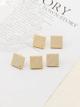 تحميل الصورة إلى عارض المعرض، أقراط خشبية مكونة من 4 قطع، أقراط خشبية مربعة للنساء، مصنوعة من خشب الدردار المعاد تدويره، خالية من النيكل، أقراط هندسية مميزة JT904