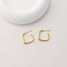 تحميل الصورة إلى عارض المعرض، أقراط مربعة، مطلية بالذهب عيار 18 قيراطًا، خالية من النيكل، أقراط مربعة الشكل، نتائج أقراط مضادة للحساسية D0386