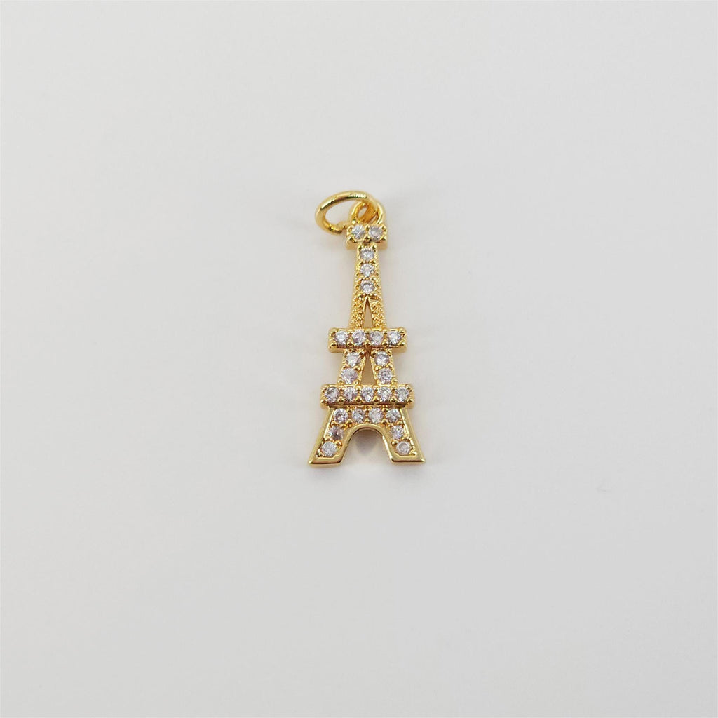 Gold Cake Charm, Tower Pendant, 18K Gold Plated Cubic Micro Pave Charms, Food Charm,  Necklace Pendant, Jewelry Findings S20810