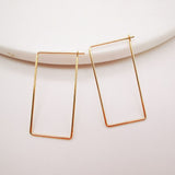 20pcs- 14K Gold Plated Hoop Earring Finding, 22x40mm, Nickel Free Rectangular Earring Hoops, Earring Making Findings Z040