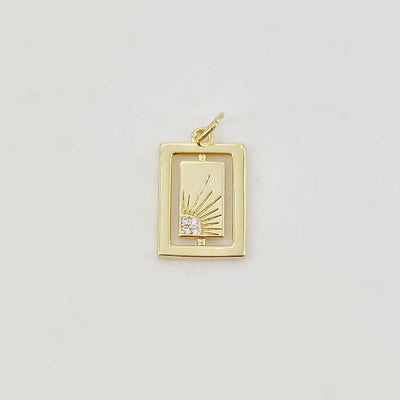Gold Tarot Card Charms, Micro CZ Pave Sun/ Moon Pendant, Amulet Charm 18K Gold Plated, Necklace Making Charms, Jewelry Findings S20649