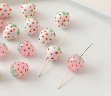 Load image into Gallery viewer, Creamy Pink/White Strawberry Glaze Beads, 14mm, Glaze Loose Beads for Jewelry Making, Bracelet DIY Beads Finding GZ074