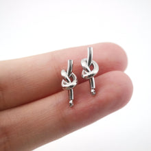 Load image into Gallery viewer, 10pcs Gold Knot Earring Post With Loop, S925 Silver Ear Pin Nickel Free Earrings, Ear Stud Loop, Hypoallergenic Earring Findings ZX071