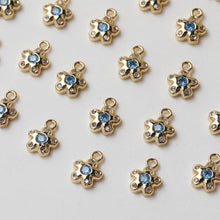 Load image into Gallery viewer, Flower Charm with loops, Cubic Zirconia Pave Pendant for Bracelet Necklace Earring, Jewelry Findings GZ637