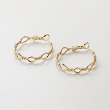 Load image into Gallery viewer, Twisted Hoop Earrings, 14K Gold/Silver Plated Brass, 30mm, Nickel Free Earrings, Shiny Gold Hoop Ear Stud GZ727