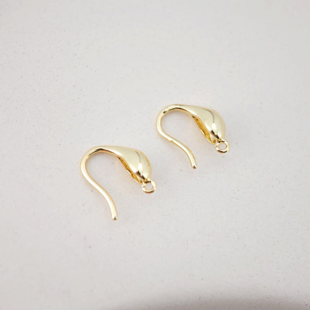 Fish Hooks, 18K Gold Plated Ear Wires, Gold Earring Earring Hooks, Ear Wires for Jewelry Making D0179