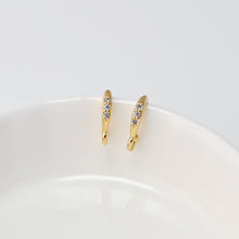 Cargar imagen en el visor de la galería, Anzuelos, alambres para pendientes con pavé de circonitas, ganchos para pendientes de oro, chapados en oro de 18 quilates, para hacer aretes, accesorios de joyería D0463