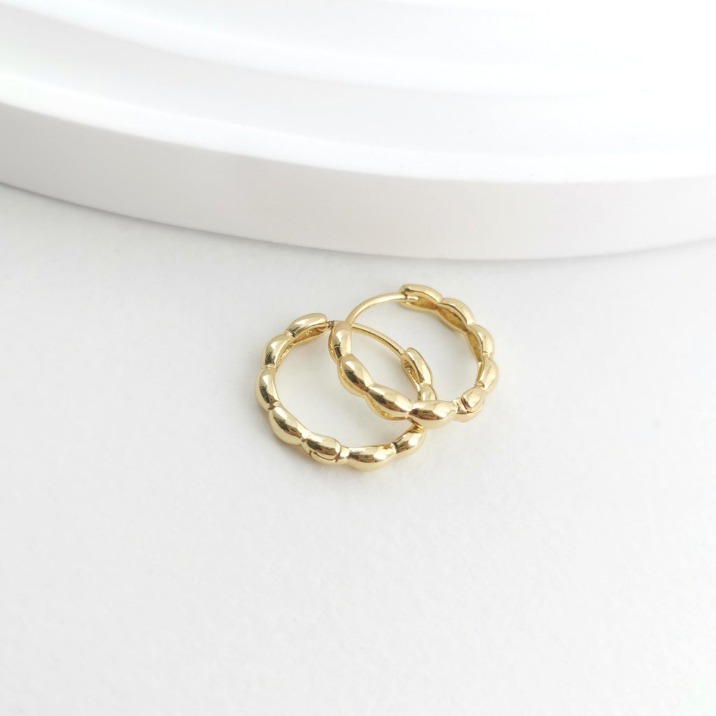 10pcs Gold Ear Hoops, 16mm, 18K Gold Plated Leverback Earrings, Huggie Hoops Earring S1068