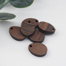 Load image into Gallery viewer, Drop Wood Charms, Drop Wooden Pendant, Reclaimed Walnut Wood, Geometric Statement Wood Earrings Diy Ideas JT1000