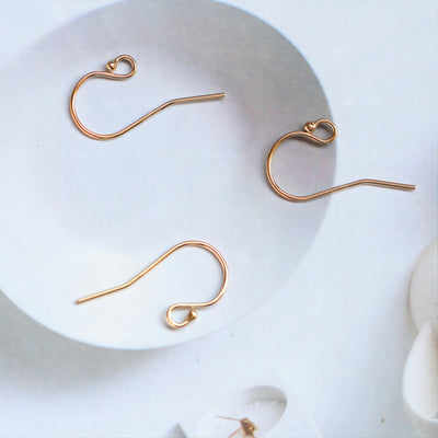 1 Pair- 14K Gold Filled Ear Wires, French Earring Hooks, Ball End Fish Hooks, Ear Wires for Jewelry Making B036
