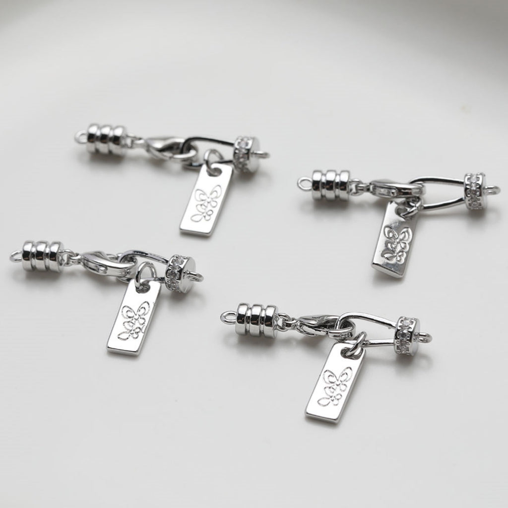 موصل سلسلة على شكل زهرة مع مشبك جراد البحر، مطلي بالذهب/الفضة عيار 14 قيراطًا، صنع قلادة وسوار، العثور على الموصل GZ531