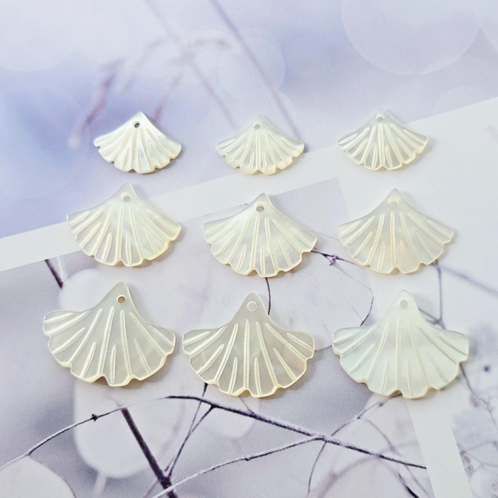 Leaf Shape Shell Pendant, Pearl Oyster Pendant, Shell Charm, Earring Making Findings, Jewelry Making Findings RY065