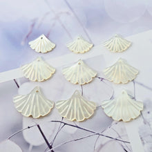 Load image into Gallery viewer, Leaf Shape Shell Pendant, Pearl Oyster Pendant, Shell Charm, Earring Making Findings, Jewelry Making Findings RY065