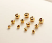 Cargar imagen en el visor de la galería, 10 cuentas redondas de goma con tope, 3/4/5 mm, chapadas en oro, ajustables y deslizantes, suministros para bisutería, accesorios para pulseras YY006