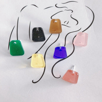 10PCS Trapezoid Acrylic Earring Findings, 7 Colors You Choose, S925 Silver Ear Stick, Nickel Free, Earring Finding MY004