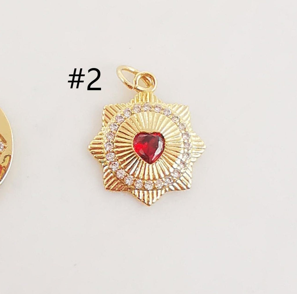 Cubic Heart Charms, 18K Gold Plated CZ Pave Love Charms, Bracelet Necklace Making Pendants, Jewelry Findings S20250