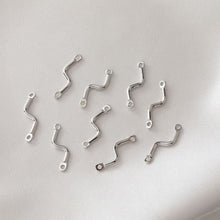 Load image into Gallery viewer, 10pcs Danity Wave Connector with loops, 14K Gold/Silver Plated Earring Making Findings, Jewelry Findings ZZ088