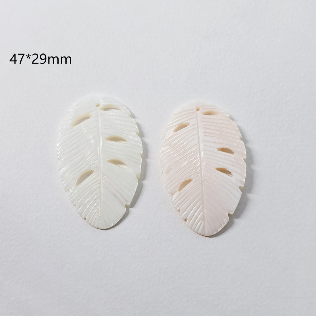 10 colgantes de concha en forma de hoja, dijes de concha, accesorios para aretes y bisutería RY056