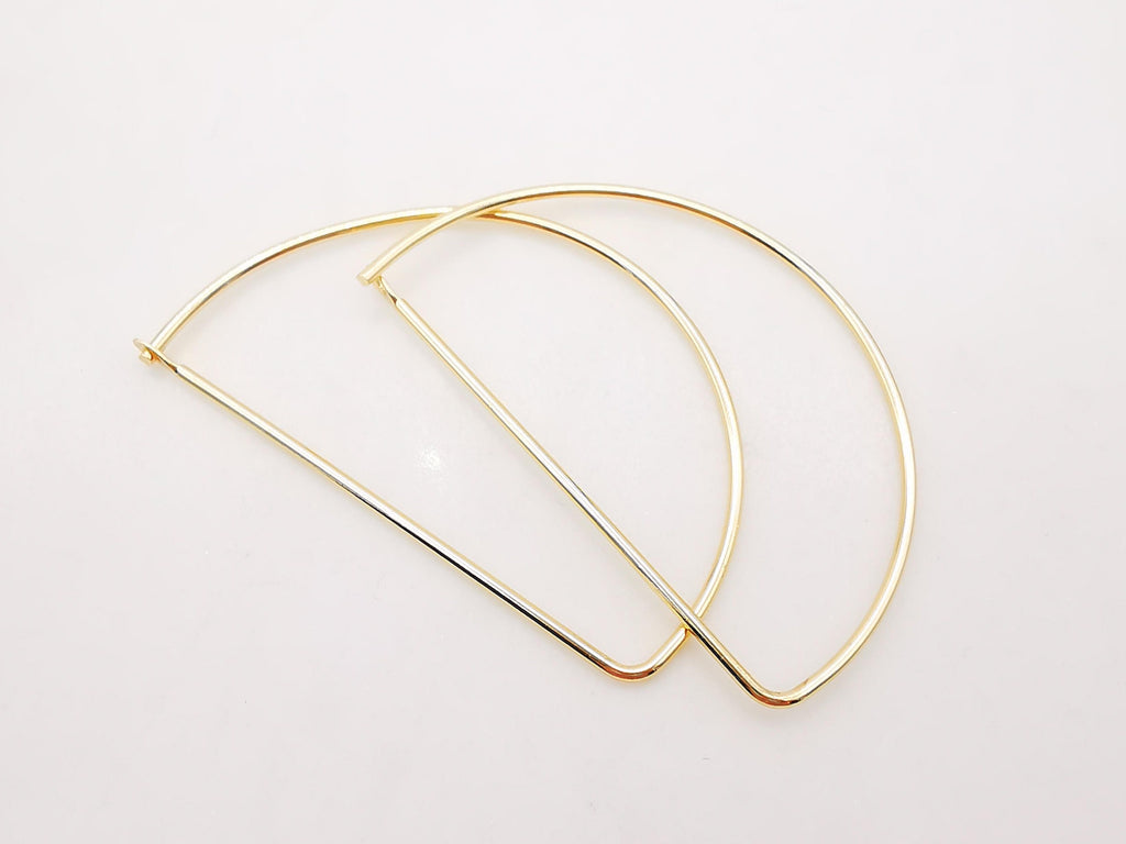 20pcs- 14K Gold Plated Hoop Earring Finding, 40mm, Nickel Free Half Circle Earring Hoops, DIY Earring Charms, Earring Making Findings Z028