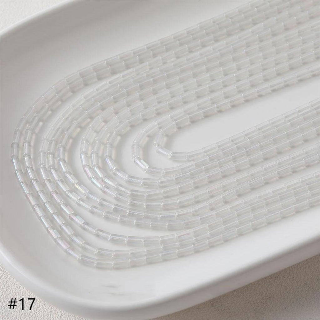 Small Glass Rectangle Tube Beads, Spacer Beads, 2.6*4.6mm, Crystal Glass Loose Beads for Jewelry Making, DIY Beads Finding GZ546