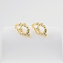 تحميل الصورة إلى عارض المعرض، قرط أذن مطروق غير منتظم، ذهب عيار 14 قيراط، فضة S925، قرط أذن خالٍ من النيكل، مع حلقة ZX290