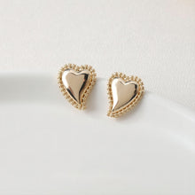 تحميل الصورة إلى عارض المعرض، عمود قرط ذهبي على شكل قلب، أقراط من الذهب عيار 14 قيراطًا خالية من النيكل، دبابيس أذن من الفضة S925، 20 مم، قرط أذن على شكل قلب مع حلقة GE001