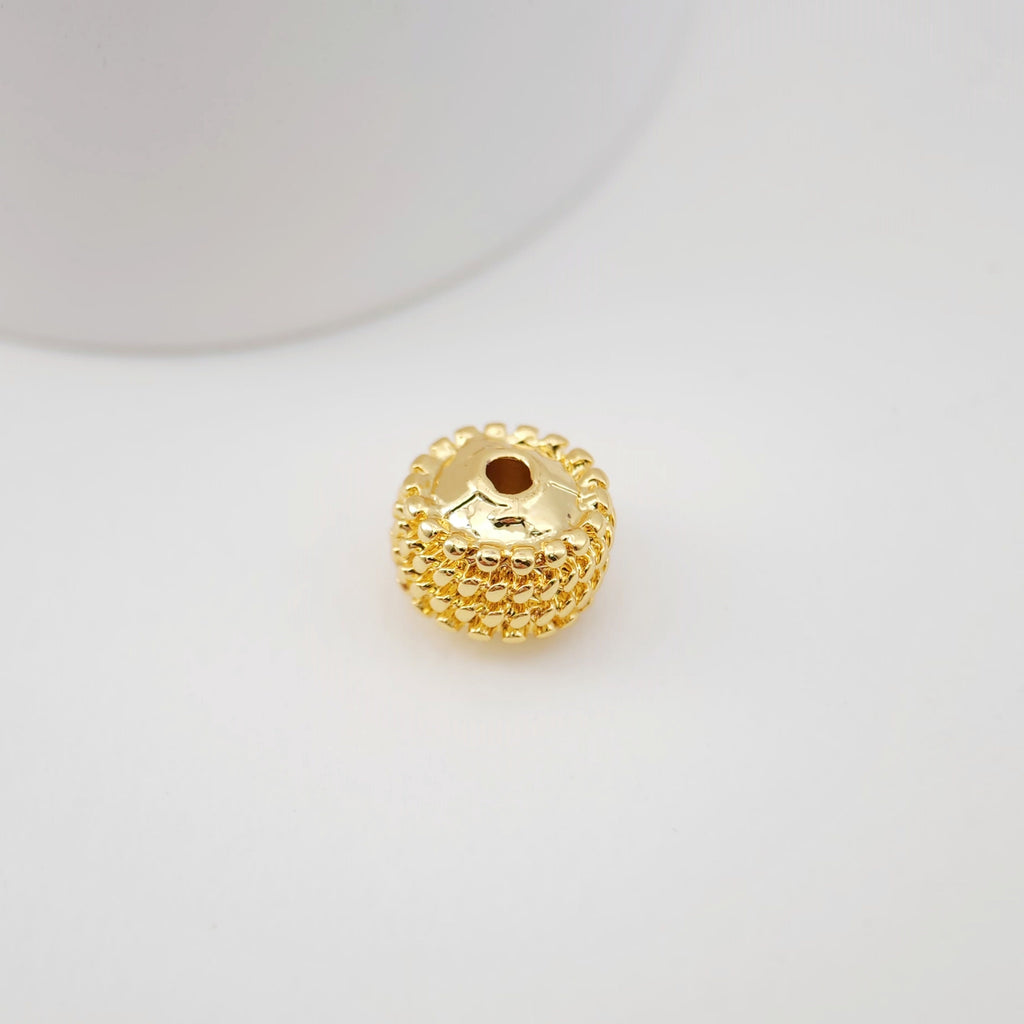 10pcs Spacer Beads Collection, 18K Gold Plated, Round Beads, Dainty Jewelry Making Beads, Jewelry Finding S1179