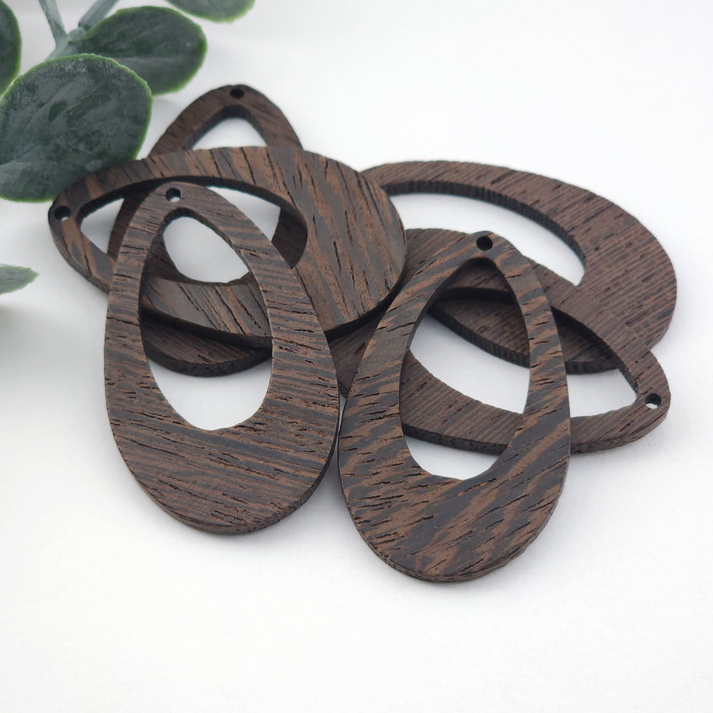 Teardrop Wood Charms, Drop Wooden Pendant, Reclaimed Walnut Wood, Geometric Statement Wood Earrings Diy Ideas JT993
