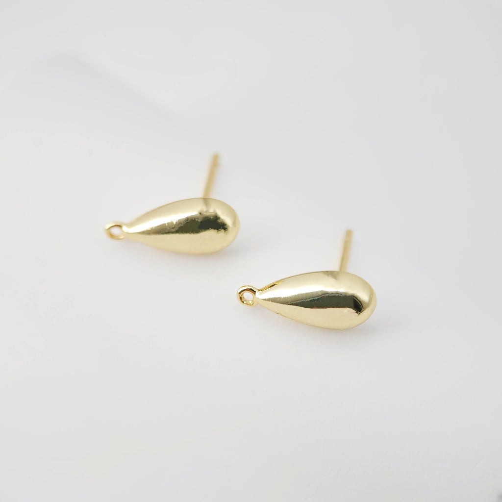 قرط متدلي مع حلقة، مطلي بالذهب عيار 18 قيراطًا، خالٍ من النيكل، قرط أذن على شكل دمعة، نتائج صنع المجوهرات D0208