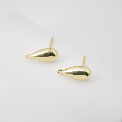 قرط متدلي مع حلقة، مطلي بالذهب عيار 18 قيراطًا، خالٍ من النيكل، قرط أذن على شكل دمعة، نتائج صنع المجوهرات D0208