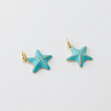 Load image into Gallery viewer, Enamel Starfish Charms, 18K Gold Plated, Dainty Starfish Shape Pendant, Shell Pendant, Bracelet Making Pendant S20807