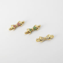 Load image into Gallery viewer, CZ Pave Boho Connector, Cubic Zircon Crystal Pendant, Bracelet Necklace Pendant, 14K Real Gold Plated, Jewelry Findings S20834