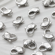 Load image into Gallery viewer, 18K Shiny Gold Plated Lobster Clasp Claw, Fish Clasp, Necklace Bracelet Making Clasp with Closed Loop, Jewelry Findings GT038