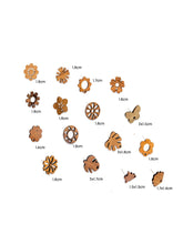 Load image into Gallery viewer, 4PCS Wood Earrings, Smiley Face Shape Wooden Earrings for women, Reclaimed Walnut Wood, Geometric Statement Earrings Finding JT918